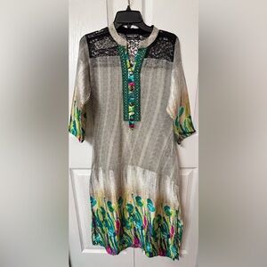 Multicolor Patterned Women's Dress